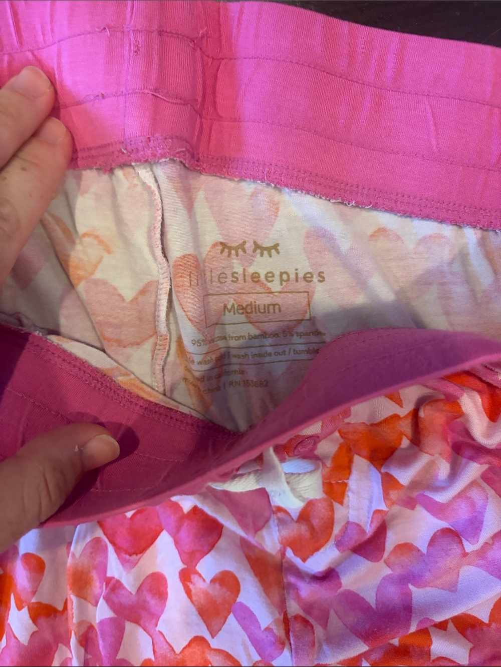 Little Sleepies Pink & Red Heart-Print Joggers - Picture 2 of 3